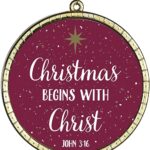 Begins With Christ Glass Ornament