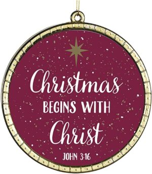 Begins With Christ Glass Ornament