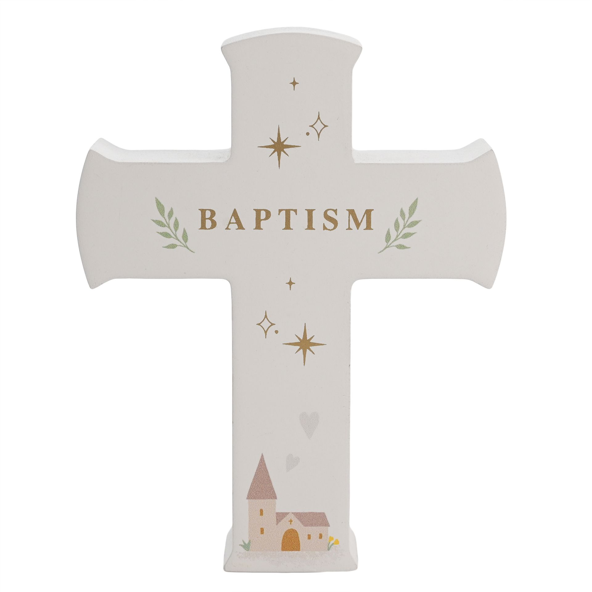 Faith & Hope Mantel Cross Plaque - Baptism - The Christian Shop